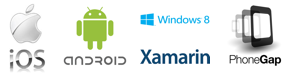 iOS, Android, Windows 8, Xamarin, PhoneGap